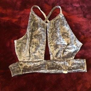 Grey velvet two piece set